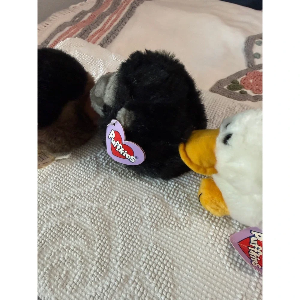 Vintage Swibco Puffkins Plush Lot Turkey Gorilla Duck Bean Bag Toys NWT